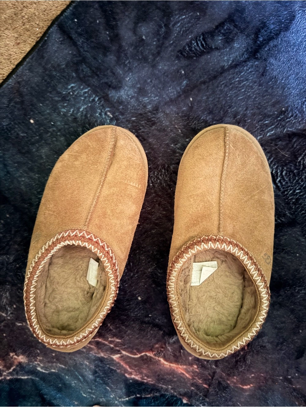 UGG Chestnut Suede Cozy Slip-On Slippers